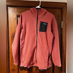 Patagonia Salmon Pink Full-Zip Jacket with Black Pocket